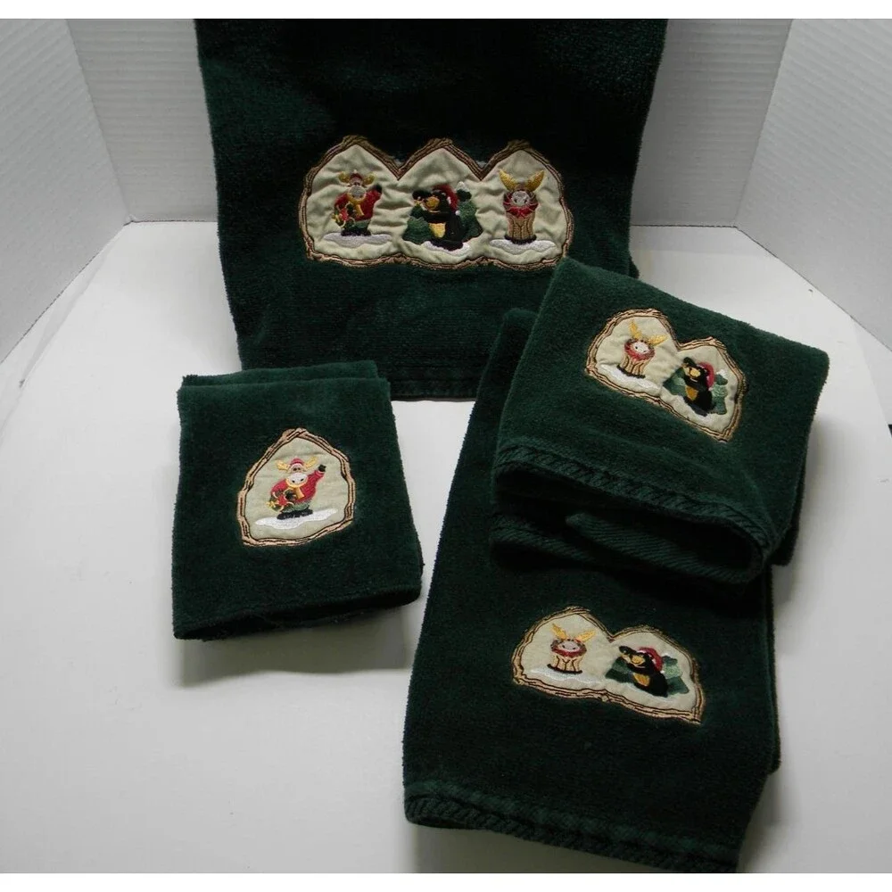 Make the Season Bright Christmas Towel Set of 6 Towels, Hand Towels, Cloths EUC